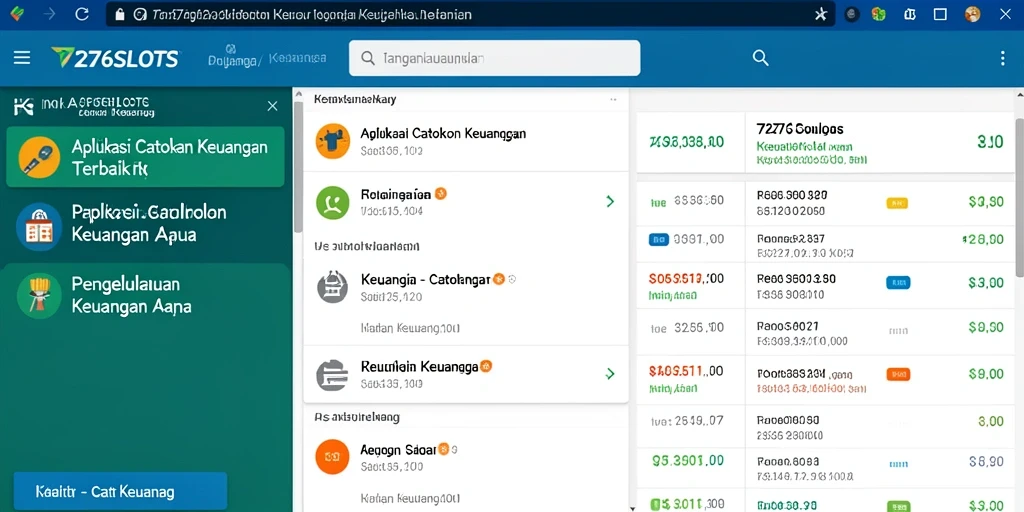Tampilan antarmuka aplikasi Catatan Keuangan 7276SLOTS yang menarik dan informatif.