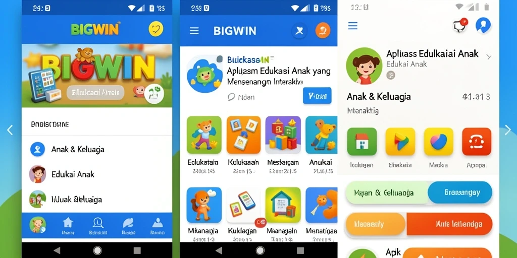 Antarmuka edukatif dan interaktif BIGWIN untuk anak-anak.