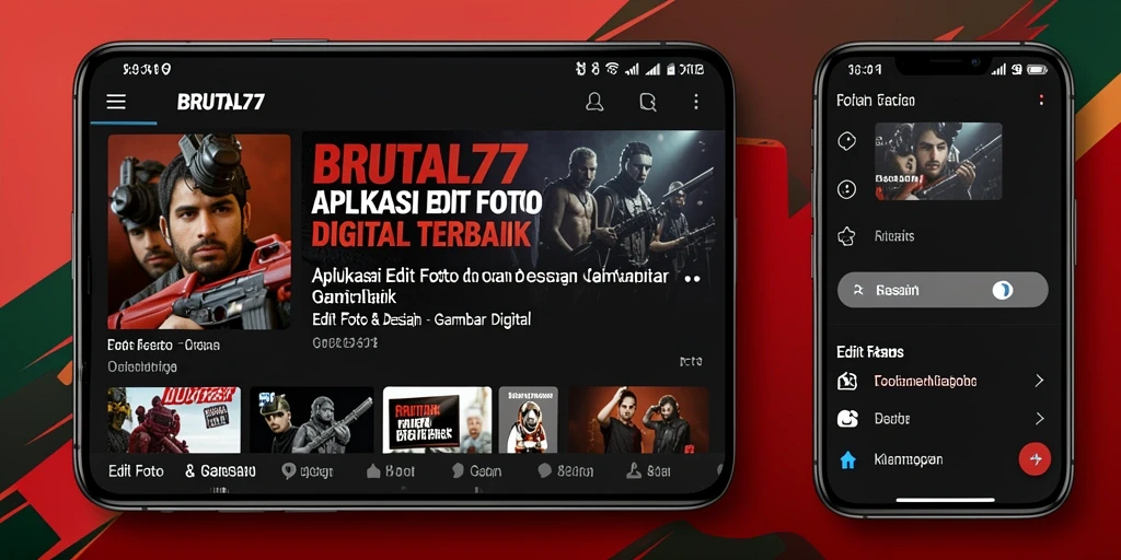 Tampilan antarmuka BRUTAL77 yang menarik dan fungsional untuk desain gambar digital.