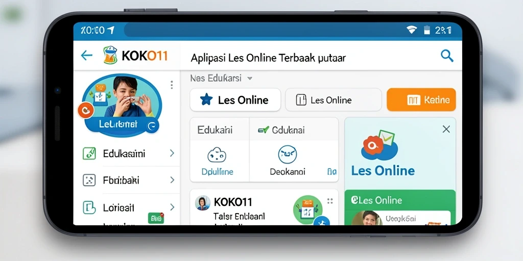 Antarmuka pengguna KOKO11 yang modern dan menarik untuk Les Online.