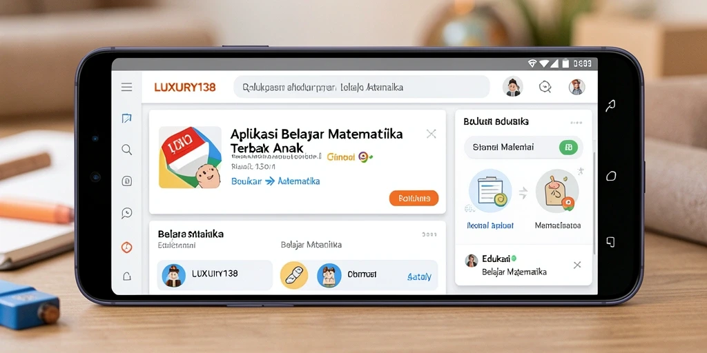 Antarmuka interaktif aplikasi LUXURY138 untuk belajar matematika.