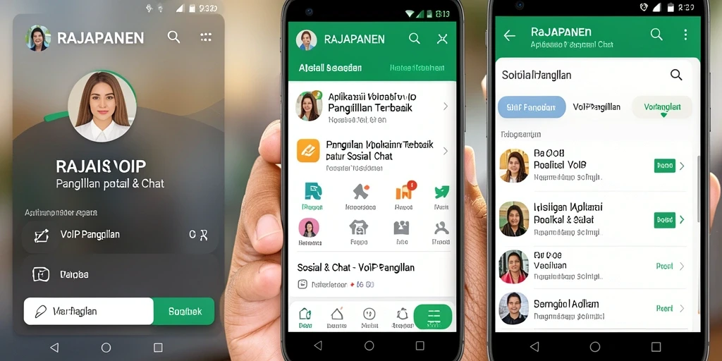 Tampilan antarmuka aplikasi RAJAPANEN untuk VoIP Panggilan.