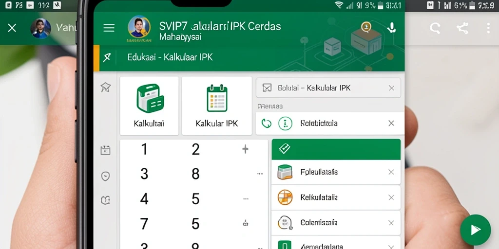 Tampilan antarmuka aplikasi SVIP7 yang rapi dan fungsional untuk Kalkulator IPK.
