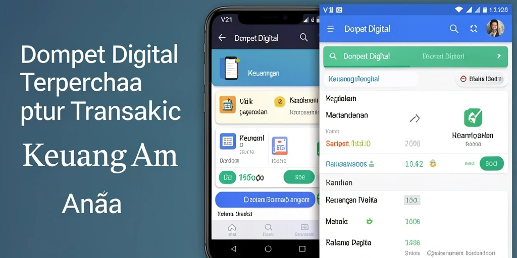 Tampilan antarmuka aplikasi V21 untuk Dompet Digital yang modern dan user-friendly.