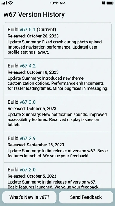 Riwayat Versi w67 untuk Pengguna Android Indonesia